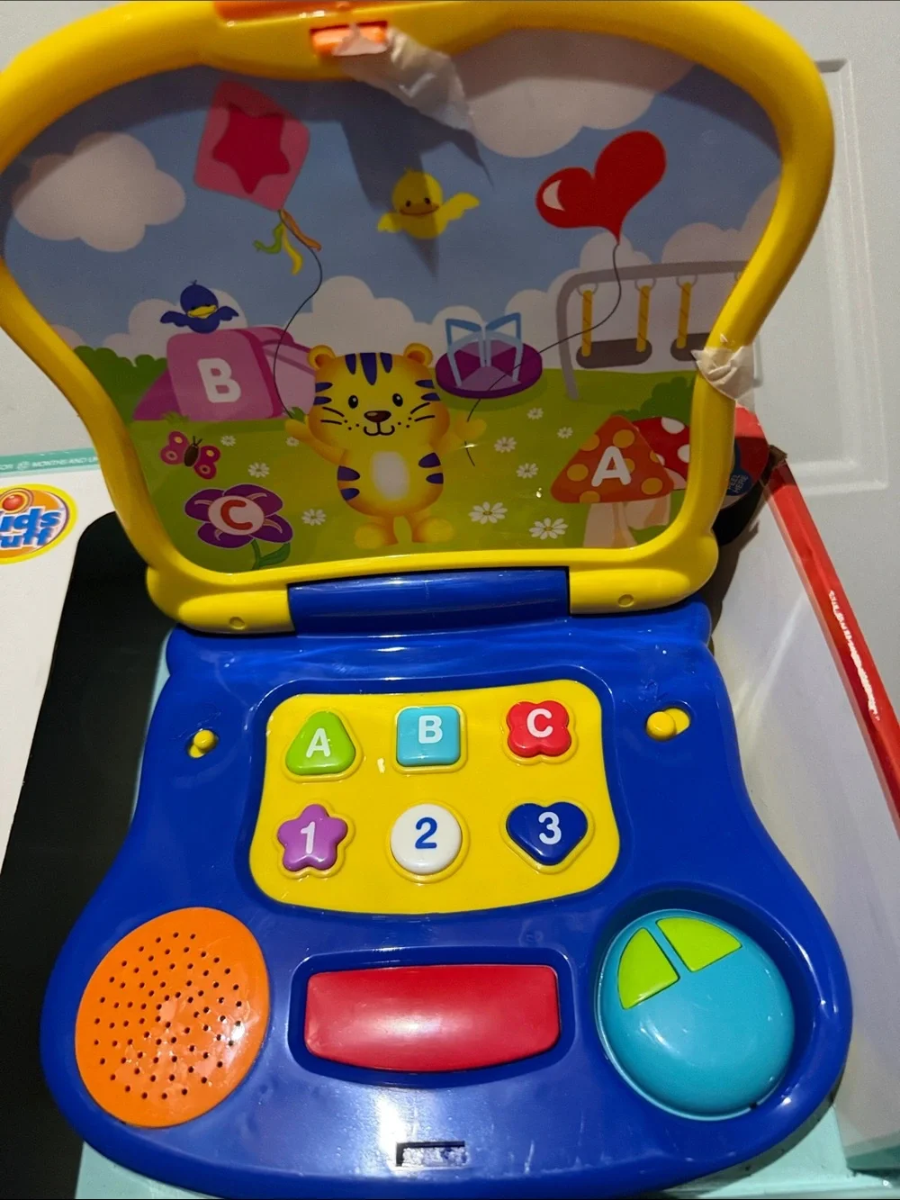 Little One's Laptop Yellow & Blue Tiger Kids' Toy Laptop